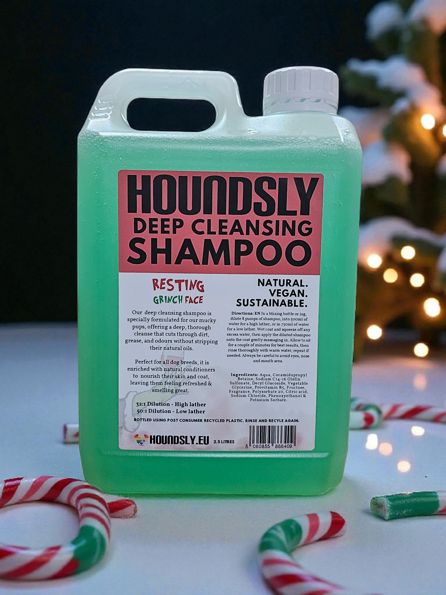 Deep Cleansing Dog Shampoo for Salons - Resting Grinch Face