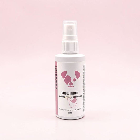 Frente Perfumada Ltd, T/A Houndsly EU Pet Products Snow Angel dog pawscent spray with candy floss and pear drops scent.
