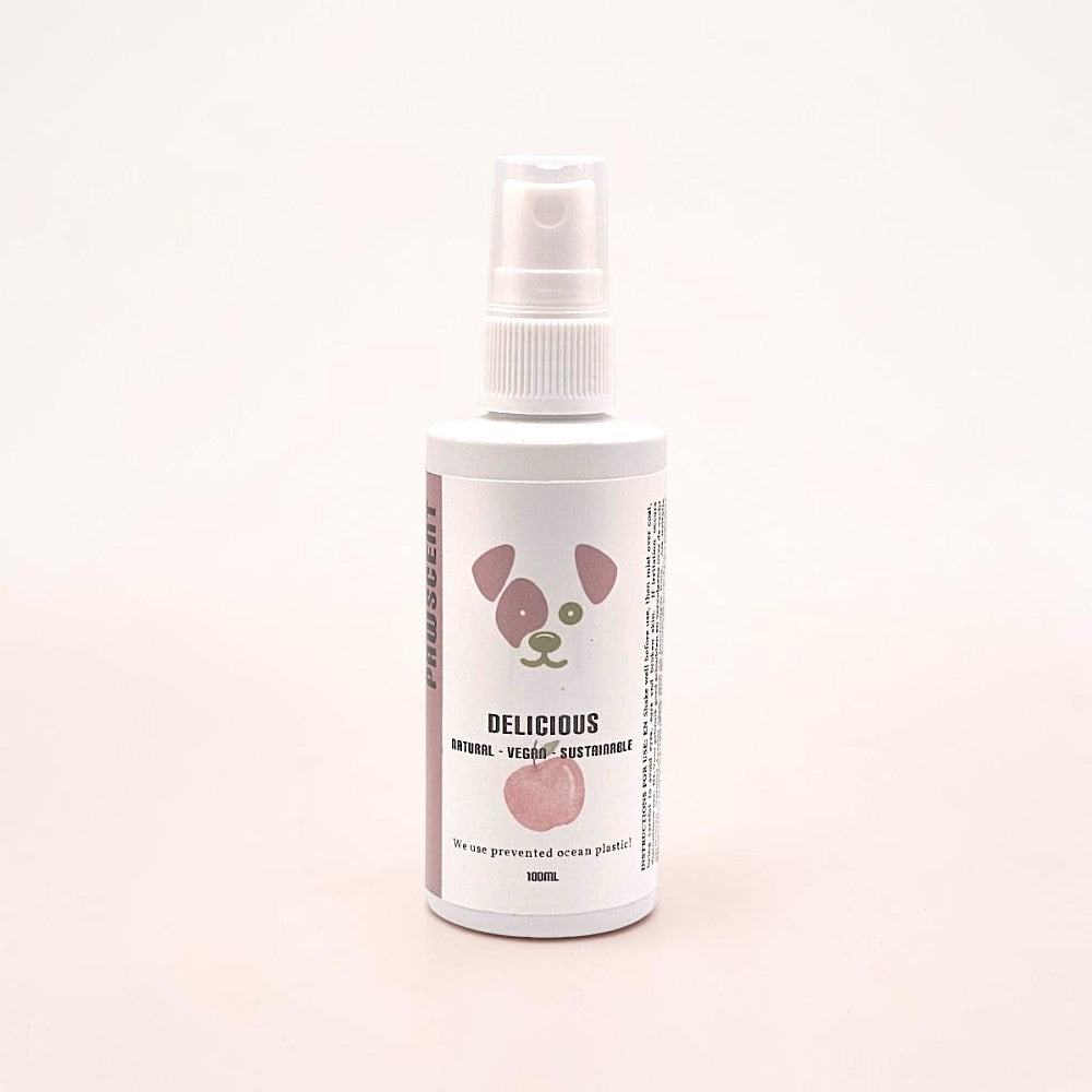 Frente Perfumada Ltd, T/A Houndsly EU Pet Products Delicious Pawscent dog spray with apple scent. Natural, vegan, sustainable.